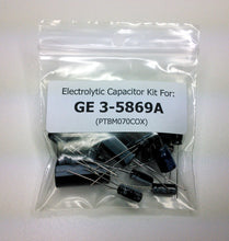 Load image into Gallery viewer, GE 3-5869A (w/PTBM070COX), Kraco 2455, Stabo XF 2100 electrolytic capacitor kit
