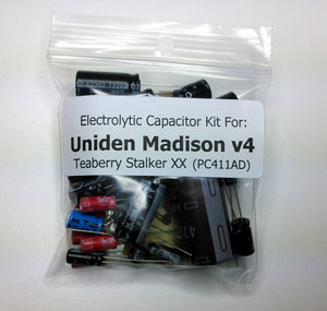 Uniden Madison v4 / Pearce Simpson Super Bengal MKIII (w/PC411AD) electrolytic capacitor kit